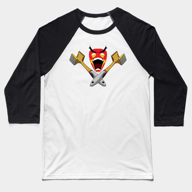 Angry Marines - Psycho Tenderizer Baseball T-Shirt by Pellagrino